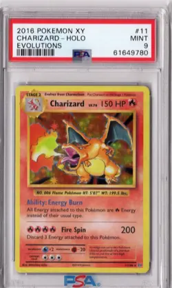 2016 Pokemon XY Charizard Holo Evolutions PSA 9 - Image 4