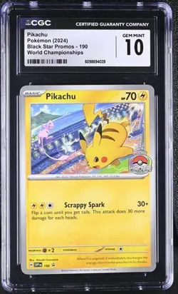 CGC 10 PIKACHU 190 BLACK STAR PROMO POKEMON GEM MINT - Image 1