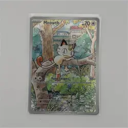 Pokemon Meowth Full Art Holo Illustration Rare Basic PLR 106/094 70 HP English - Image 1
