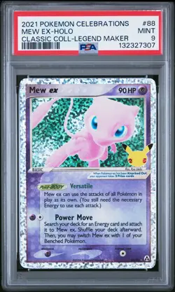 7307 Mew ex 2021 Pokemon Sword & Shield Celebrations Classic #88 PSA 9 - Image 1