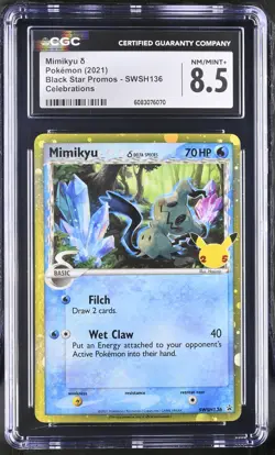 Mimikyu SWSH136 Celebrations Promo Pokemon CGC 8.5 Nm/mint+ *070 - Image 1