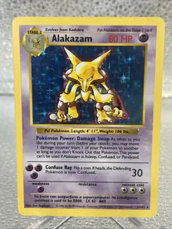 Alakazam #1 / 102 Base Set SHADOWLESS Holo - LP - Pokemon 1999 TCG WOTC Vintage - Image 1