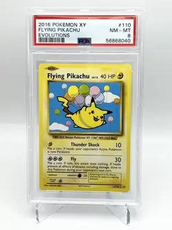 2016 Pokemon XY Evolutions 110 Flying Pikachu PSA 8 - Image 1