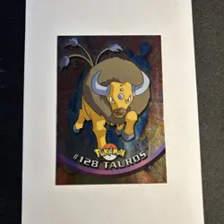 Pokemon Tauros #128 Topps TV Animation Series 3 Blue Logo Holo Foil NM - Image 1