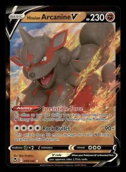 Hisuian Arcanine V 090/195 NM Rare V Holo Silver Tempest 2022 Pokemon TCG - Image 1