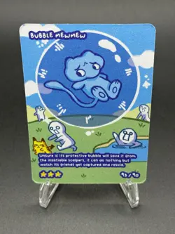 Pokedoodles Bubble Mewmew 93/90 - Secret Rare - Pokemon Bubble Mew Fan Art - Image 1