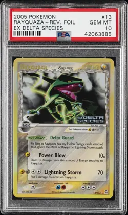 2005 POKEMON EX DELTA SPECIES #13 RAYQUAZA-REVERSE FOIL PSA 10 - Image 1