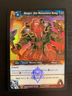 World of Warcraft WoW TCG Promo - Foil Magni the Mountain King - Image 1