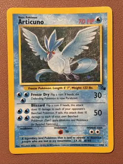 Pokemon TCG Articuno Fossil Holo Unlimited Rare Card 2/62 LP Condition - Image 1