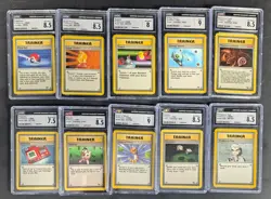 Lot (10) 1999 Pokemon Assorted CGC Graded Trainer Cards w/ Mysterious Fossil - Image 1