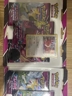 Pokemon TCG SWSH Fusion Strike Eevee Promo Card Triple Blister - New/Sealed X 2 - Image 2