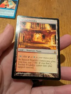 Sacred Foundry Magic The Gathering 2005 Land Red White Heavy Play 280/306 - Image 2