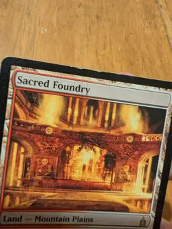 Sacred Foundry Magic The Gathering 2005 Land Red White Heavy Play 280/306 - Image 3
