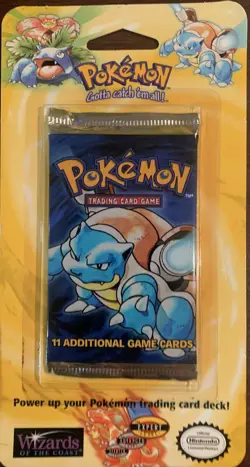 Pokemon Blister Pack 1999 Basic Booster with BLASTOISE on front - Image 1