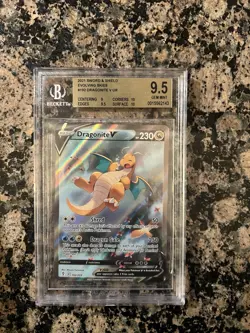 Pokemon TCG Dragonite v Alt Art Holo Ultra Rare Evolving Skies BGS 9.5 PSA 10 - Image 1