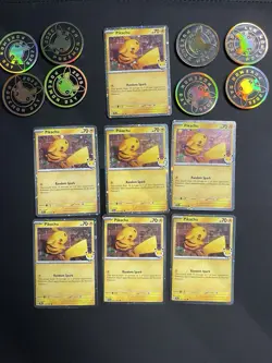 Pikachu 051 /162 Stamped 2026 Pokemon Day 30 Promo Lot Of 7 W/TCG Coins - Image 1