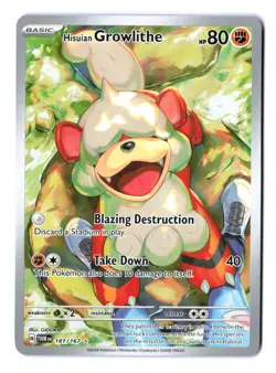 Pokemon TCG Hisuian Growlithe 181/167 Twilight Masquerade Illustration Rare Holo - Image 1
