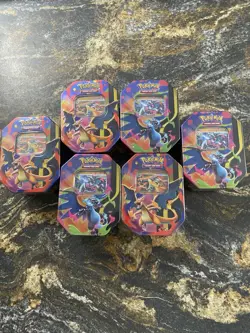 Pokemon Mega Charizard EX Tin X6 Brand New Factory Sealed Tins Case Quantity A - Image 1
