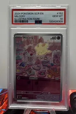 2024 Pokemon Stellar Crown Milcery #152 Illustration Rare PSA 10 - Image 1