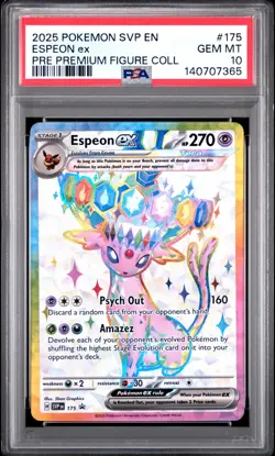 140707365 Espeon ex 2025 Pokemon SV Prismatic Evolutions Promo #175 PSA 10 - Image 1