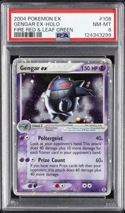 2004 POKEMON EX FIRE RED & LEAF GREEN #108 GENGAR EX-HOLO PSA 8 - Image 1