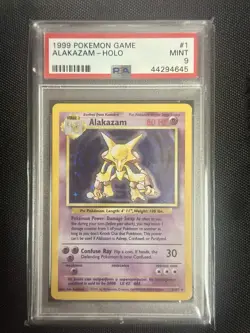 1999 POKEMON BASE SET UNLIMITED #1 ALAKAZAM-HOLO PSA 9 MINT ✨ - Image 1