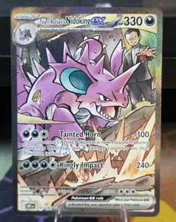 Pokemon TCG Team Rockets Nidoking EX 233/182 Destined Rivals SiR - Image 1