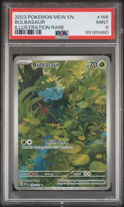 Pokemon TCG Bulbasaur 166/165 Scarlet & Violet 151 Illustration Rare PSA 9 - Image 1