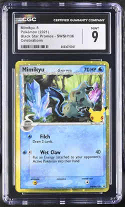 Mimikyu SWSH136 SWSH136 Celebrations Promo Pokemon CGC 9 Mint *087 - Image 1
