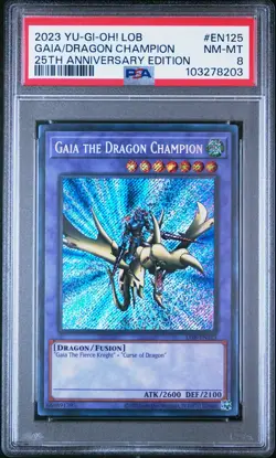 Yu-Gi-Oh! - Gaia the Dragon Champion 2023 LOB-EN125 PSA 8 - Image 1