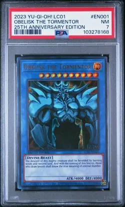 Yu-Gi-Oh! - Obelisk the Tormentor 2023 LC01-EN001 Limited Edition PSA 7 - Image 1