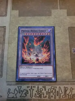 YUGIOH PRIMAL BEING TOKEN OP12-EN026 SUPER UNLIMITED ED NM - Image 1