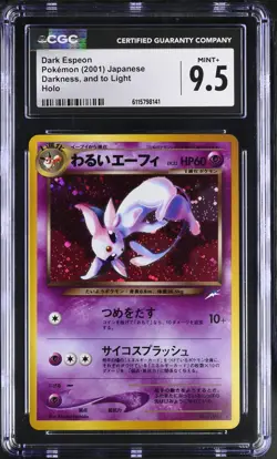 CGC 9.5 MINT+ Dark Espeon Darkness, and to Light Japanese 196 Holo Pokemon Card - Image 1