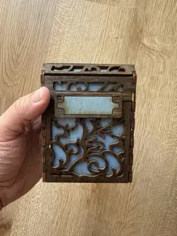 MTG Commander Deck Box Wooden Blue Carved Magic - Image 2
