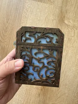 MTG Commander Deck Box Wooden Blue Carved Magic - Image 3