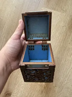 MTG Commander Deck Box Wooden Blue Carved Magic - Image 5