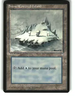 Magic the Gathering - Ice Age Snow-Covered Island 1995 348 Land - Image 1