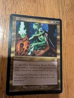 Pernicious Deed Magic The Gathering 2001 Enchantment Black Green HP 114/143 - Image 1