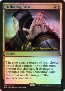 Light Play x 1 Deflecting Palm - Foil - Prerelease Promo Khans of Tarkir Variant - Image 1