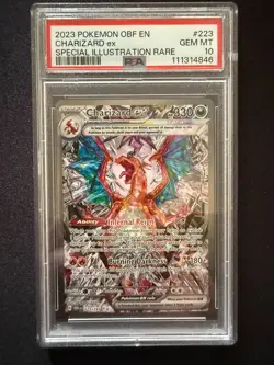 PSA 10 GEM MINT Charizard ex SIR 223/197 Obsidian Flames Pokemon 2023 - Image 1
