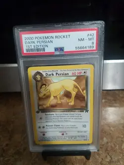 2000 Pokemon Rocket Dark Persian 1st Edition Psa 8 - Image 3
