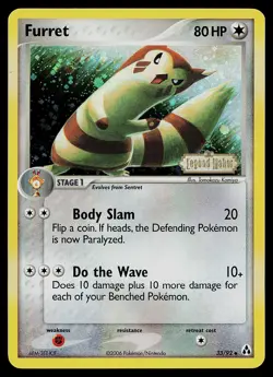 Pokemon Card - Furret Legend Maker 33/92 Uncommon Reverse Holo Stamped - Image 1
