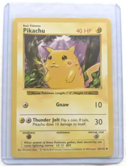 Pokemon Pikachu (Red Cheeks) 058/102 Base Set (Shadowless) Regular - Image 3