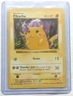 Pokemon Pikachu (Red Cheeks) 058/102 Base Set (Shadowless) Regular - Image 5