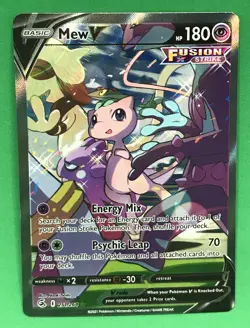 Mew V (Alternate Full Alt Art) 251/264 Fusion Strike Holo English Pokemon TCG - Image 1