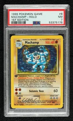 Machamp (Starter Deck) Holo 1st Ed. Pokemon Base Set PSA 7 1999 - Image 1