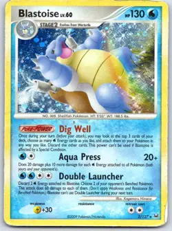 Pokemon TCG Blastoise Holo Rare Holofoil Platinum 2/127 HP - Image 1