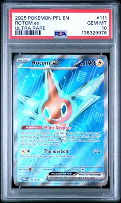 2025 POKEMON PFL EN-PHANTASMAL FLAMES ULTRA RARE #111 ROTOM EX PSA 10 - Image 1