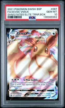 2021 POKEMON SWSH BLACK STAR PROMO #087 FULL ART/EEVEE VMAX PSA 10 - Image 1