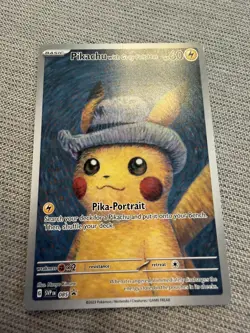 Pokemon Pikachu TCG Grey Felt Hat Van Gogh Full Art Promo SVP #085 - Image 3